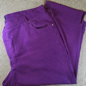 Velvety Purple Cropped Pants, sz 24